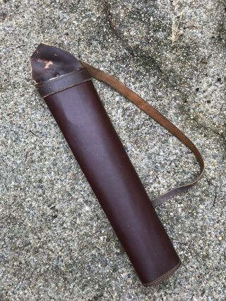 Vintage Fred Bear Archery Leather Back Quiver Antique Arrow