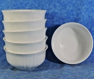 6 Mikasa Fine China Antique White Cereal Bowls - Embossed - Hk400 - Ultima,
