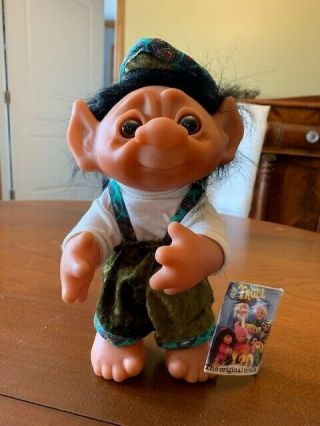 1977 9 " Dam Troll Doll Made In Denmark Vintage,  Movable Left Arm