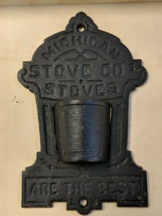 Antique Cast Iron Match Holder Striker Michigan Stove Company 1191b
