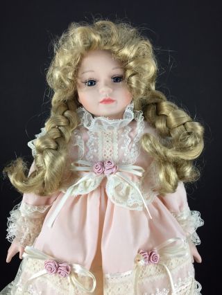 Tender Heart Treasures Amanda Porcelain Doll 16” Vintage Collectible 2