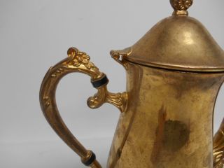 Old Vintage GOLD PLATED COFFEE TEA POT Made Hong Kong Tableware Dinnerware 2