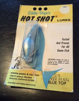 Vintage Eddie Pope Hot Shot 3 Old Stock Fishing Lure Made In U.  S.  A.