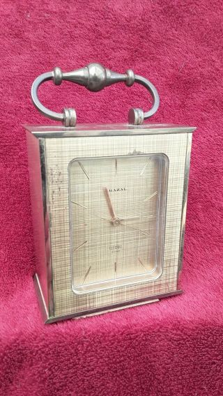 Vintage 1950/60s Orazal Desk/carraige Clock.  Swiss Made.  Brass.