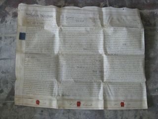 Antique 1788 Hemsworth England Vellum Indenture Manuscript Mortgage Will Deed Uk
