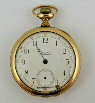 Vintage Antique American Waltham Pocket Watch 16s 17 Jewels 14k Gf Case