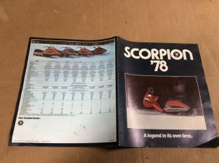 Scorpion 1978 Brochure Vintage Snowmobile Ships Whip Sting