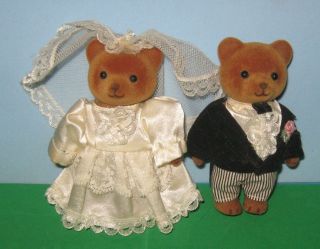 Vintage Applause Teddy & Tammy Bride & Groom Wedding Bears - 4 "