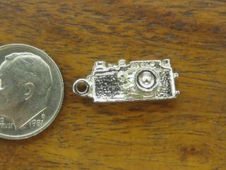 Vintage Sterling Silver Antique 35mm Camera Photograph Photo Zoom Lens Charm