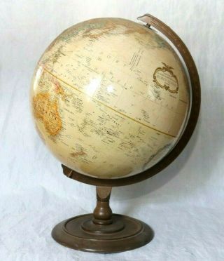 Vintage Replogle World Classic Series 12 " Rotating Raised Globe Leroy Tolman Usa