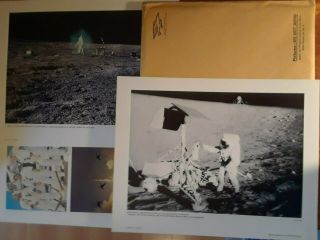 (e - 3279) Rare Apollo 12 Moon Landing - Nasa Picture Set 6 - 10 Lithographs