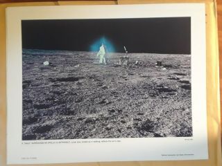 (E - 3279) RARE Apollo 12 Moon Landing - NASA Picture Set 6 - 10 Lithographs 4