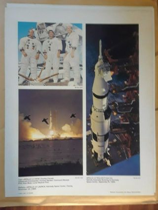(E - 3279) RARE Apollo 12 Moon Landing - NASA Picture Set 6 - 10 Lithographs 5