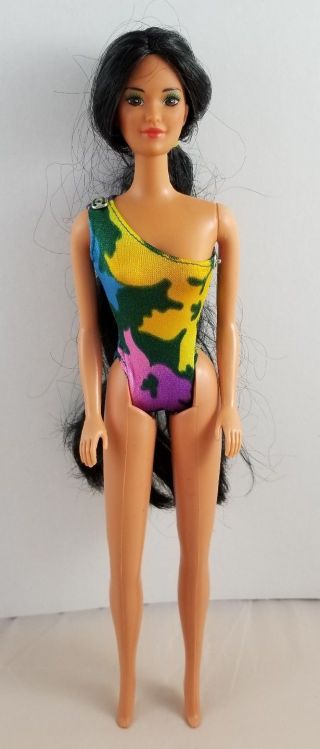 Vintage Barbie Doll Tropical Miko Kira With Swimsuit 1985 Beach Swim
