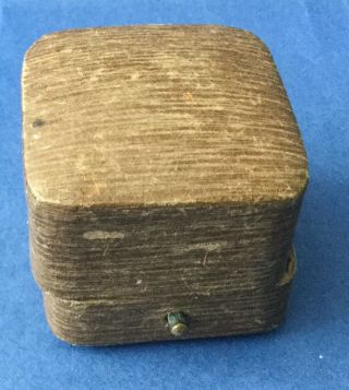 Antique Jewellery Box For A Ring,  Empty,  Brown Wood Like Exterior