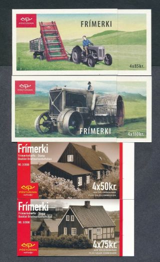 Iceland 2000,  2008 Antique Equipment 4 Booklets Farm Fire Engine Steamroller Nh