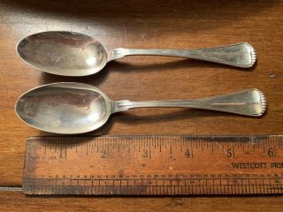 2 Buccellati Italy Solid Sterling Silver Teaspoons Milano Pattern 6 "