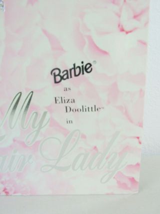NRFB Mattel Barbie ELIZA DOOLITTLE Doll My Fair Lady Vtg 1995 Hollywood Legends 2
