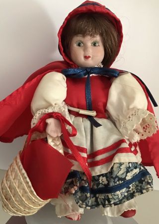 Show Stoppers Little Darling Porcelain Doll Series 6 " Red Riding Hood