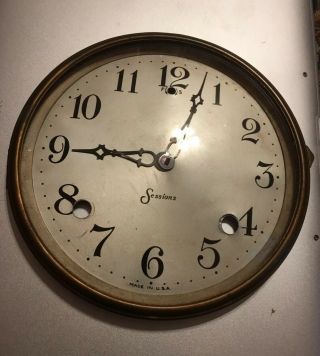 Antique Sessions Mantel Clock Dial Bezel And Hands / Repair: 6 " Glass