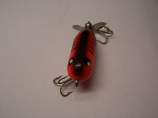 Vintage Heddon Tiny Torpedo Fishing Lure Color C - Lector Red Ready To Fish 3