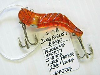 Vintage Texas Bingo - Doug English Plugging Shorty Shrimp Fishing Lure