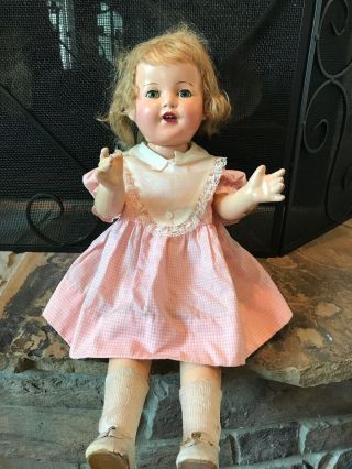 Antique 24 Inch Composition Doll With Sleepy Eyes And Voice - Box Unmarked