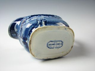 Antique Dark Blue Staffordshire Transferware Cream Pitcher Creamer c.  1825 6