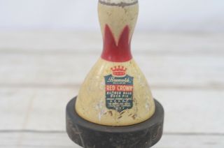 Antique Brunswick Red Crown Wood Duck Bowling Pin With Bumper Org.  Markings 5 2