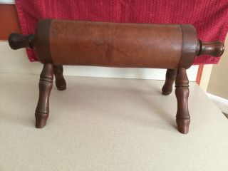 Antique Leather Gout Foot Stool