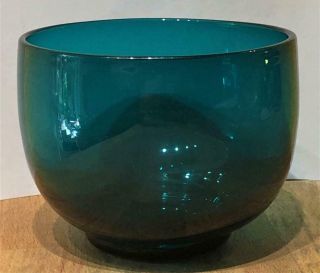 Antique Teal Blue - Green Glass Finger Bowl,  19th Century