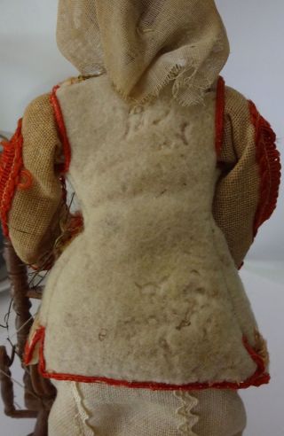 Vintage doll in Serbian folk costume with spinning wheel.  1950. 3