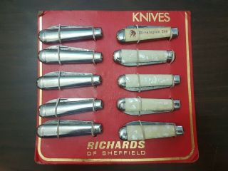 Vintage Richards Of Shefield Knife,  Store Display Complete Set.  Old Stock.
