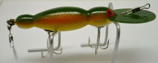 Vintage Fishing Lure,  Bomber Bait Co,  Water Dog,  Yellow Perch 1607,