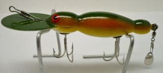 Vintage Fishing Lure,  Bomber Bait Co,  Water Dog,  Yellow Perch 1607, 2