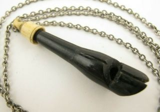 Vintage Antique Hunting Whistle Carved