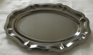 Vintage Decoratve Oval Silver Serving Tray