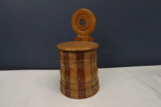 Antique Wooden Treen Candle Box