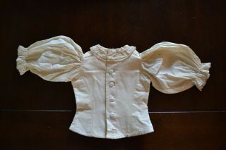 Antique Cotton Bodice Blouse For 24 - 26 " French Or German Bisque Doll