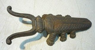 Vintage Antique Cast Iron Cricket Boot Jack.  Insect Figure Boot Jack,  Stamped