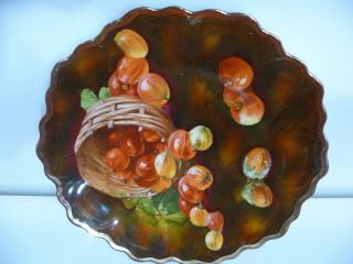 Antique Z.  S.  Co.  Royal Munich 7447 10 " Plate With Basket Of Fruit & Nuts