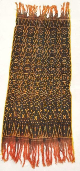 Antique Early 20thc Sumba Ikat Indonesian Panel Vintage Wrap Stole