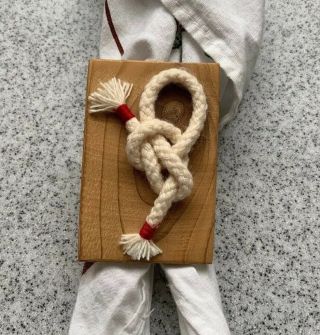 Bsa Vintage Handmade Bowline Knot Mounted On A Wood Board Neck Slide 60’s Nos