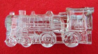 Antique Glass Train Engine Candy Container Circa 1940 - 1950 