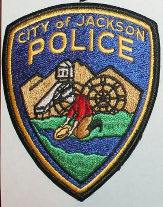 City Of Jackson Police Amador County California Gold Miner Ca Pd 1989 Patch