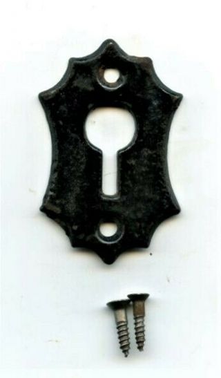 Vintage Iron Key Hole Cover,  Escutcheon,  2 1/4 X 1 1/2 Inches