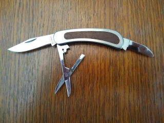 Vintage Kershaw Kai 2020 Dude Folding Lockback Knife With Scissors