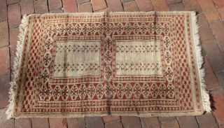 Vintage Hand Made Woven Knotted Wool Prayer Rug Middle Eastern Tribal
