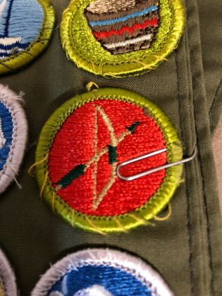 Vintage Boy Scouts BSA Sash 16 Merit Badges Patches 2