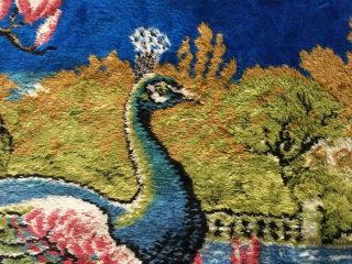 Peacock Pattern Vintage Wall Rug Tapestry 37”x 55” Vintage Wall Hanging 2